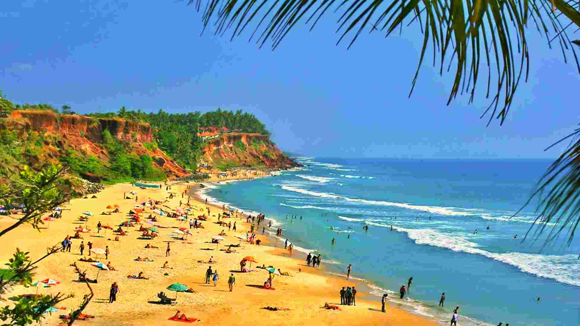 View of the Varkala Cliff from the seashore