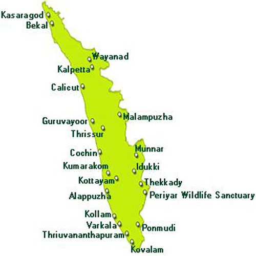 kerala tourism map 2022