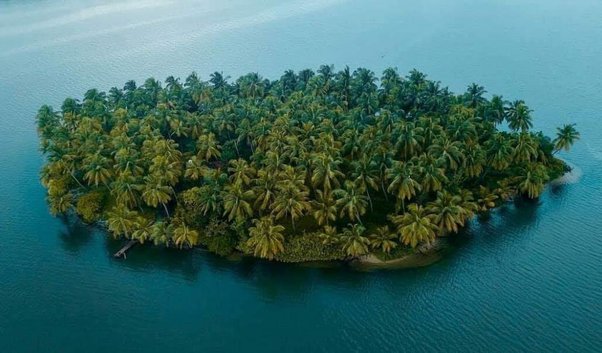 Aerial view of the Kavvayi Island