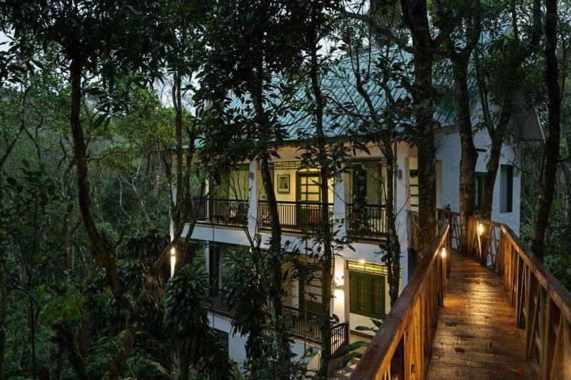 Walking bridge at Aanavilasam Plantation Resort in Thekkady