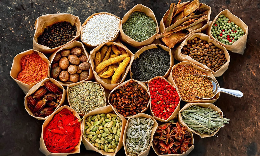 A collection of various precious Kerala Spices